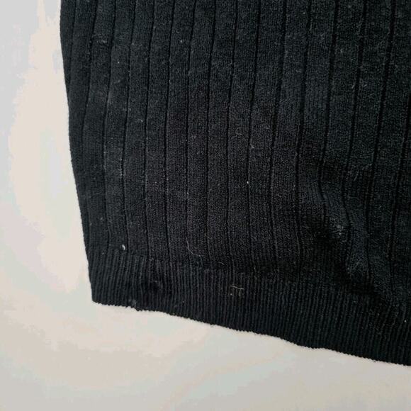 Anthropologie Top Womens 2X Black Tank Crop Sweater Ribbed Daily Practice - Picture 7 of 9